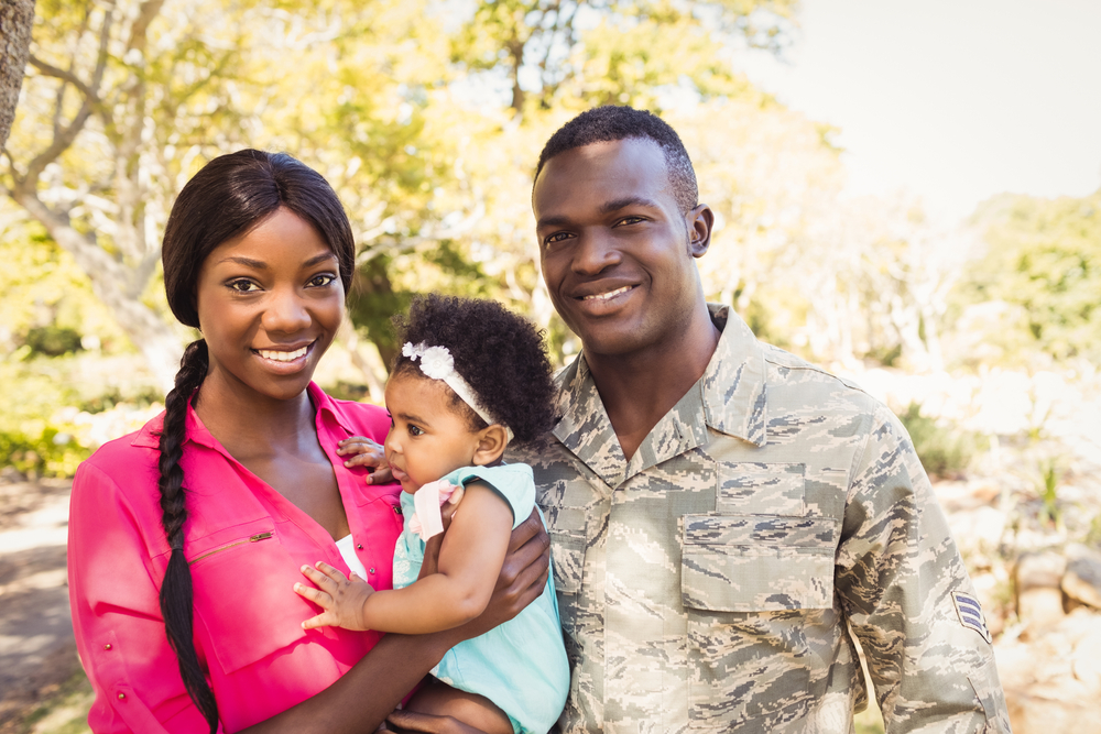 A military veteran and his family