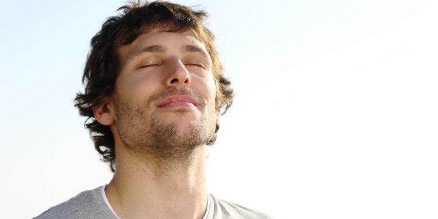 Man practicing breathing exercises at Florida Veteran Rehab